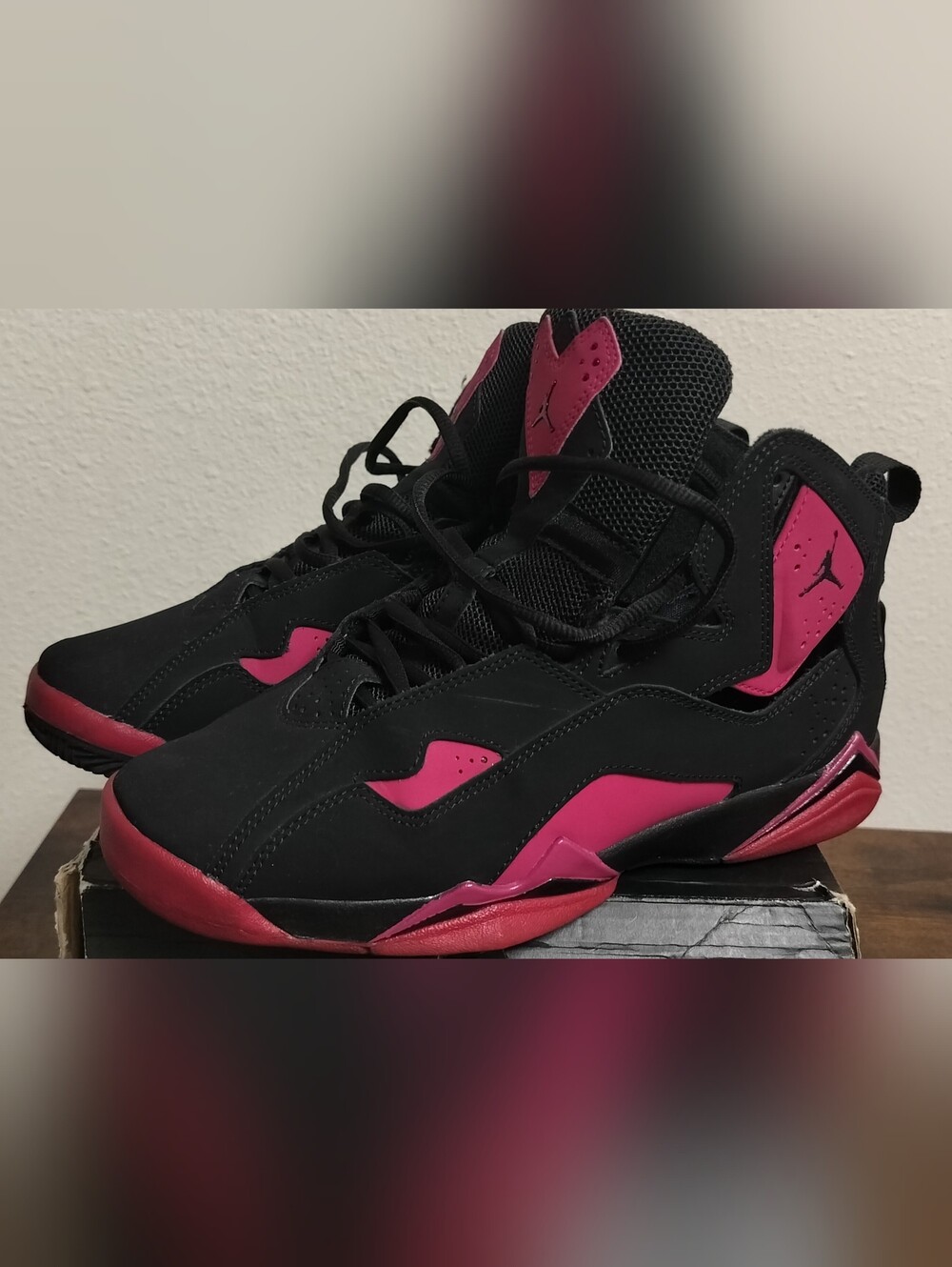 Jordan Kids' Black and Pink High-Top Sneakers